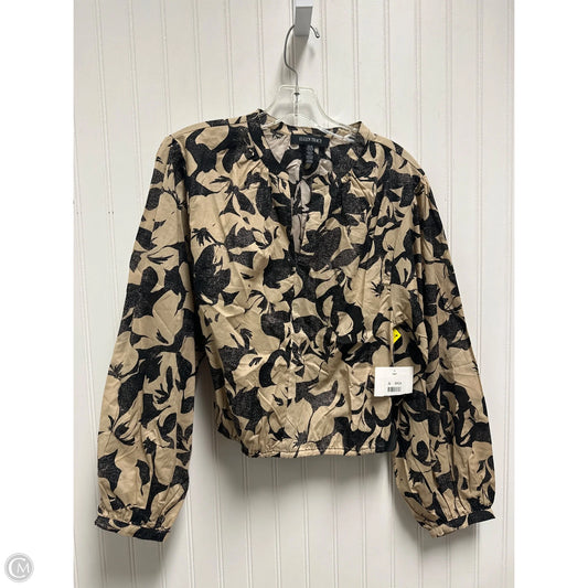 Top Long Sleeve By Ellen Tracy In Black & Tan, Size: Xs