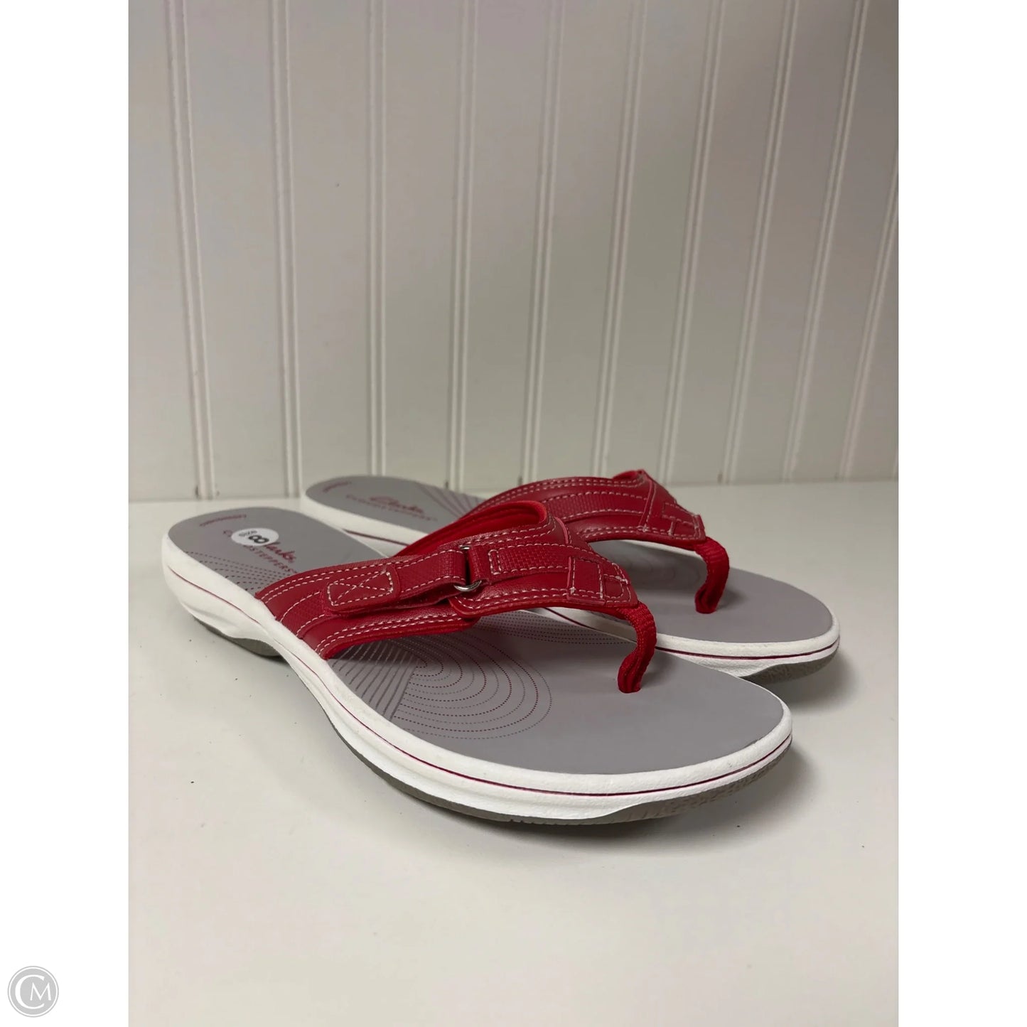 Sandals Flip Flops By Clarks In Red, Size: 8