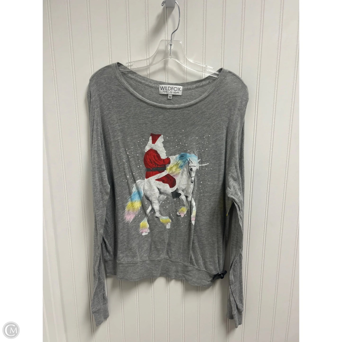 Top Long Sleeve Basic By Wildfox In Grey, Size: M