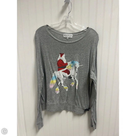 Top Long Sleeve Basic By Wildfox In Grey, Size: M
