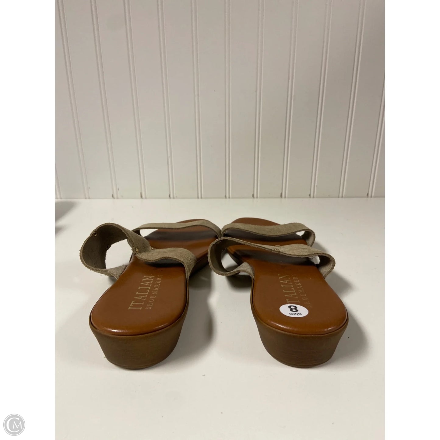 Sandals Flats By Italian Shoemakers In Taupe, Size: 8