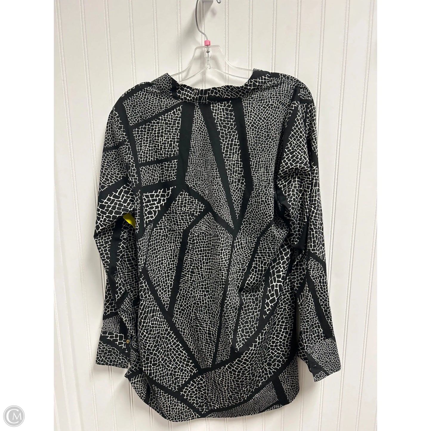 Top Long Sleeve By White House Black Market In Black & White, Size: L