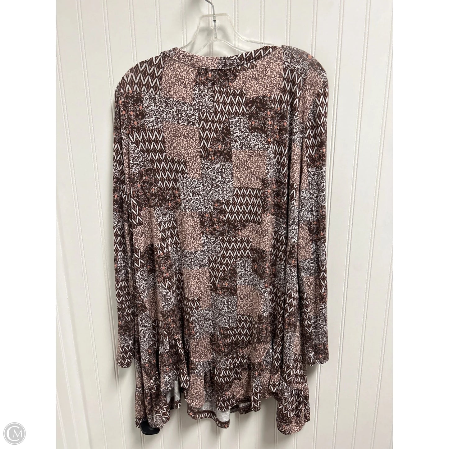Top Long Sleeve By Jane And Delancey In Brown, Size: Xl