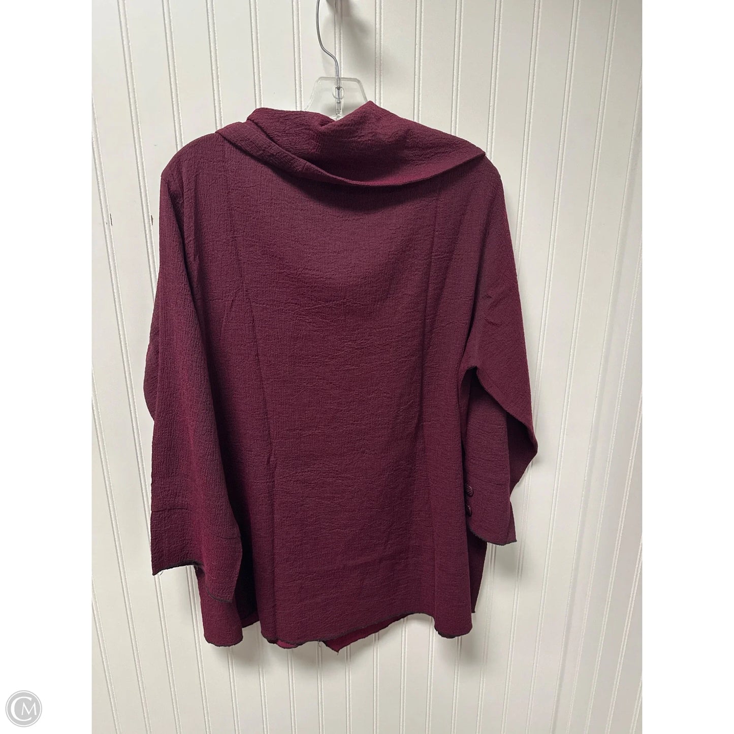 Top Long Sleeve By Ali Miles In Maroon, Size: 1x