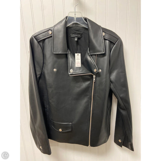Jacket Moto By Talbots In Black, Size: Xl