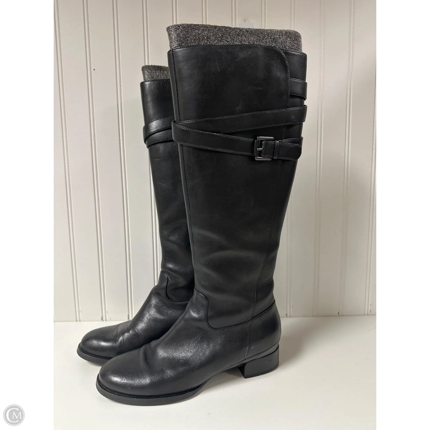 Boots Knee Heels By Ecco In Black, Size: 6.5