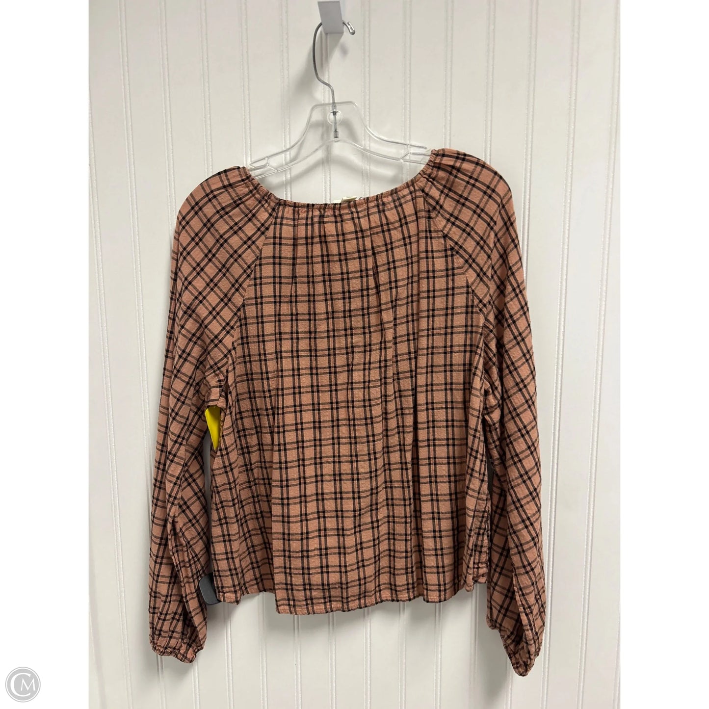 Top Long Sleeve By Ana In Tan, Size: L