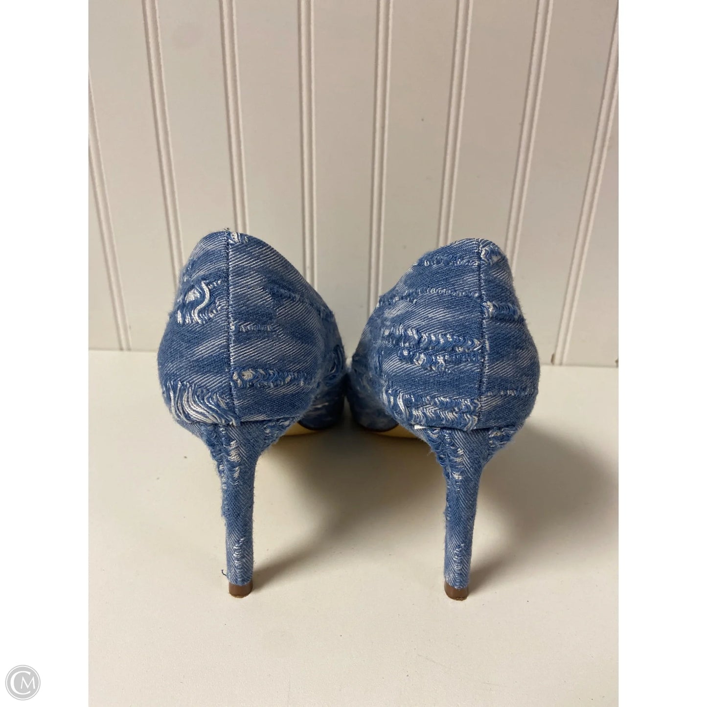 Shoes Heels Stiletto By Charles David In Blue Denim, Size: 7.5