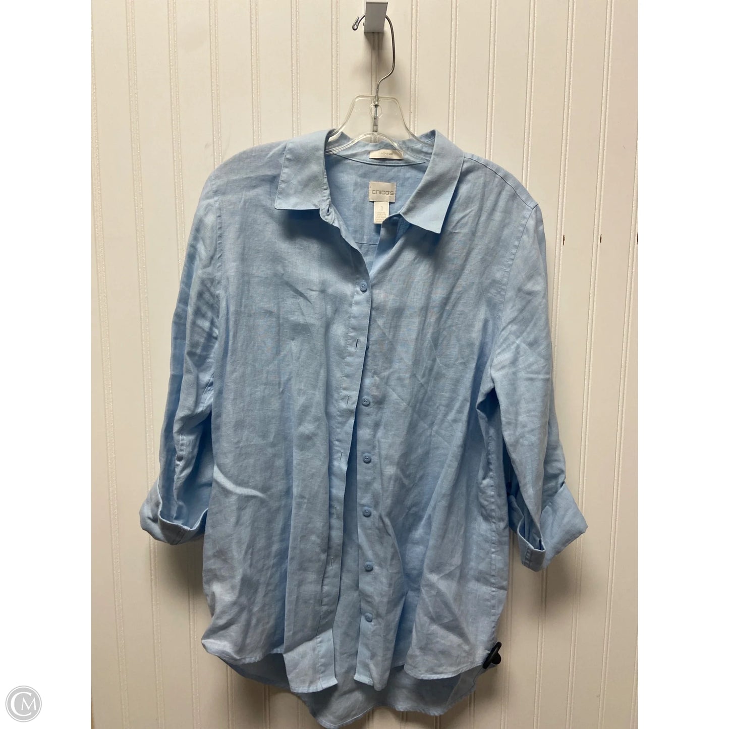 Top Long Sleeve By Chicos In Blue, Size: M