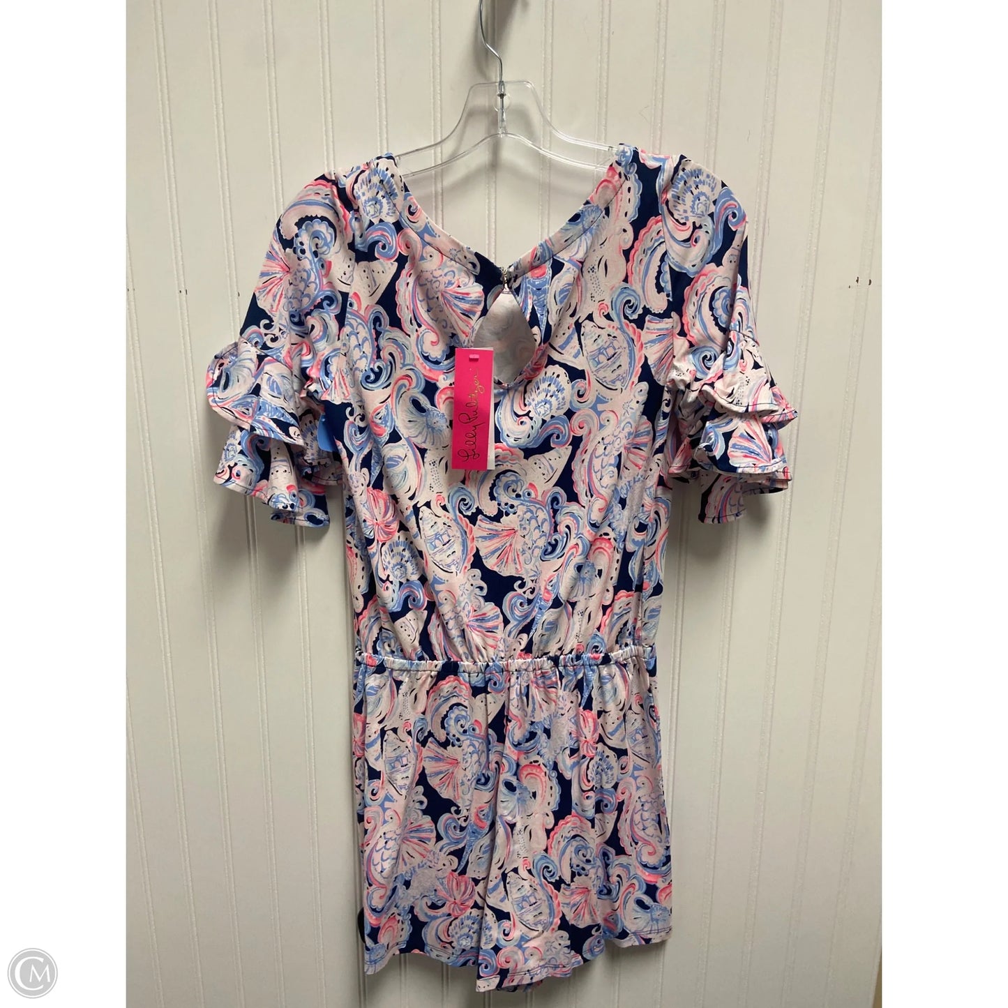 Romper Designer By Lilly Pulitzer In Blue & Pink, Size: S