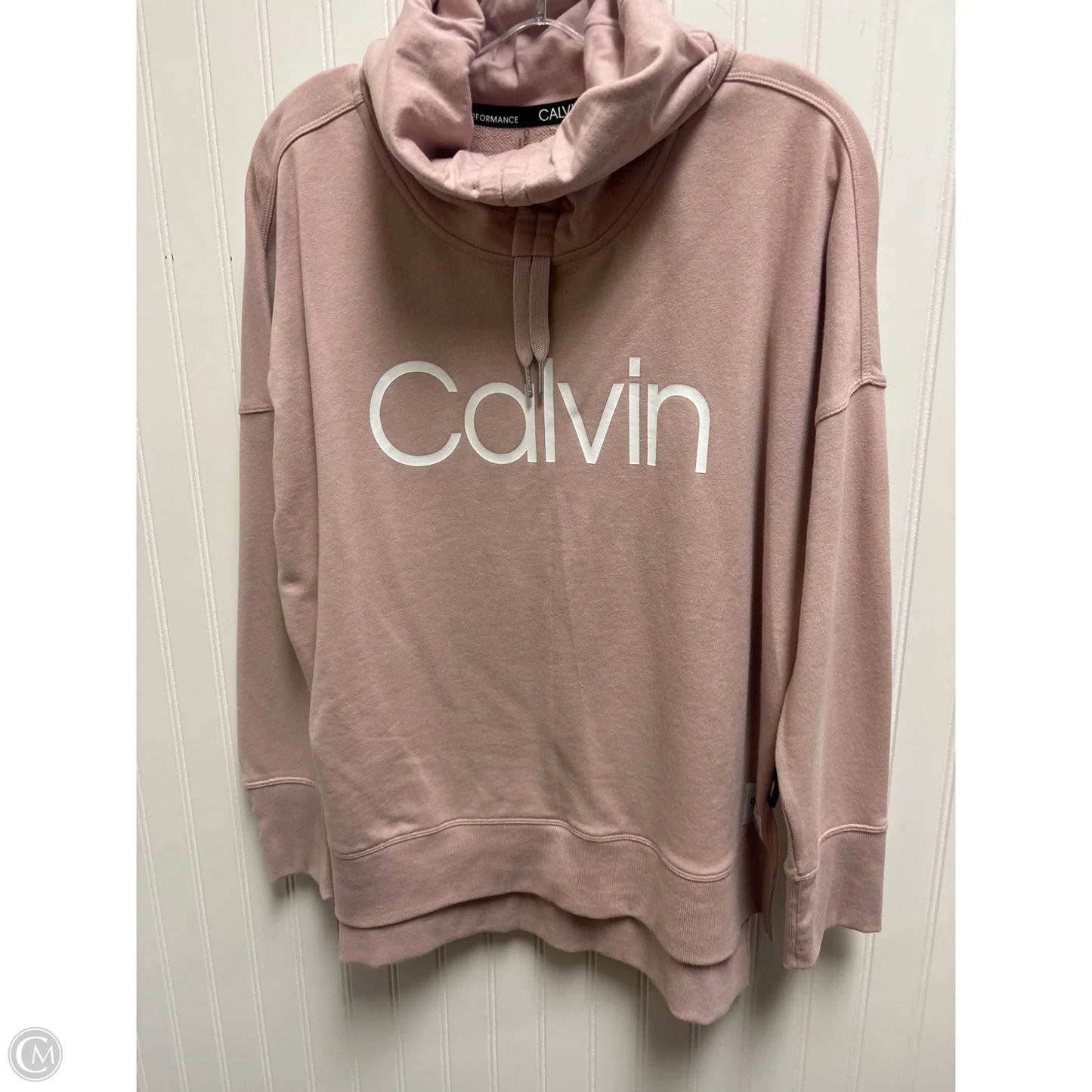 Athletic Sweatshirt Collar By Calvin Klein Performance In Pink, Size: L
