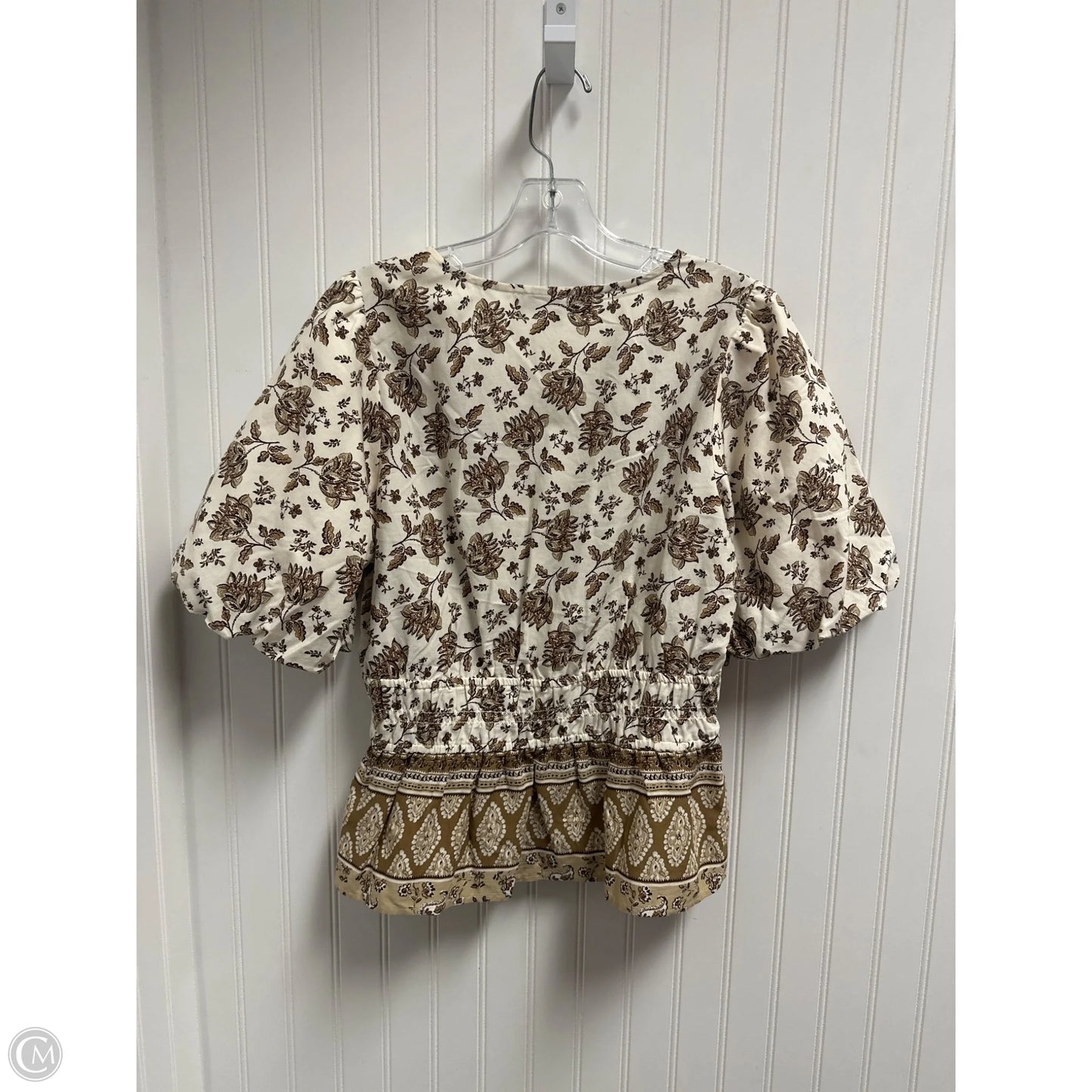 Top Short Sleeve By Loft In Brown, Size: Lp