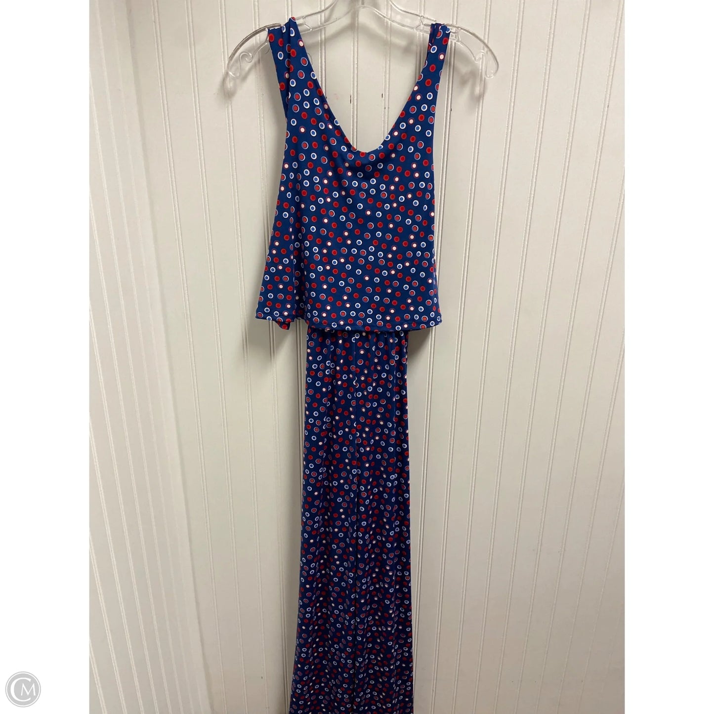 Jumpsuit By Cmc In Blue & Red & White, Size: L