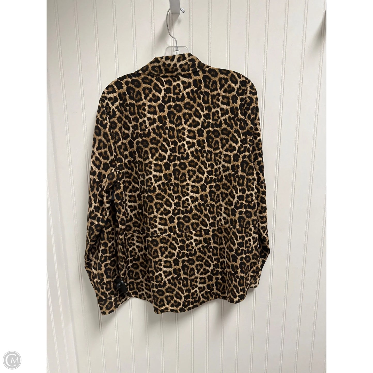 Top Long Sleeve By Michael By Michael Kors In Animal Print, Size: M