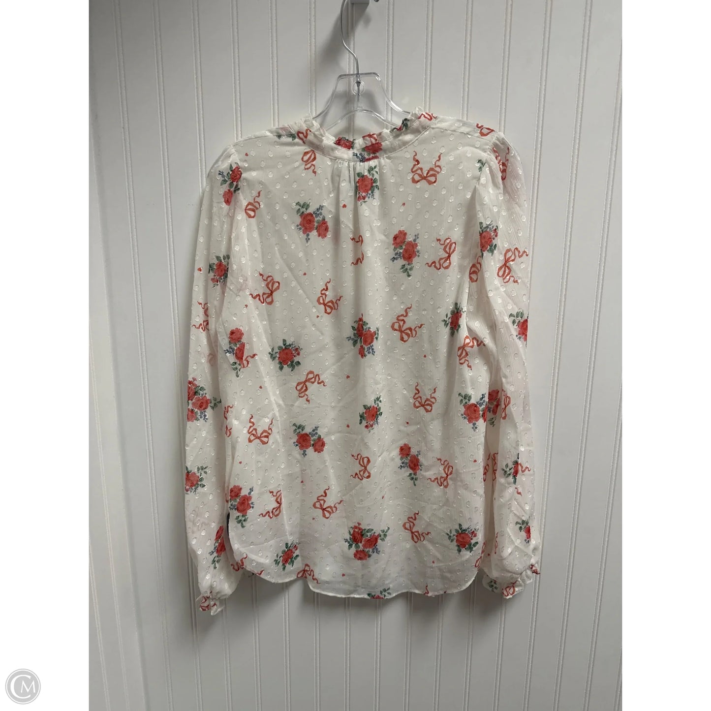 Top Long Sleeve By Joie In White, Size: M
