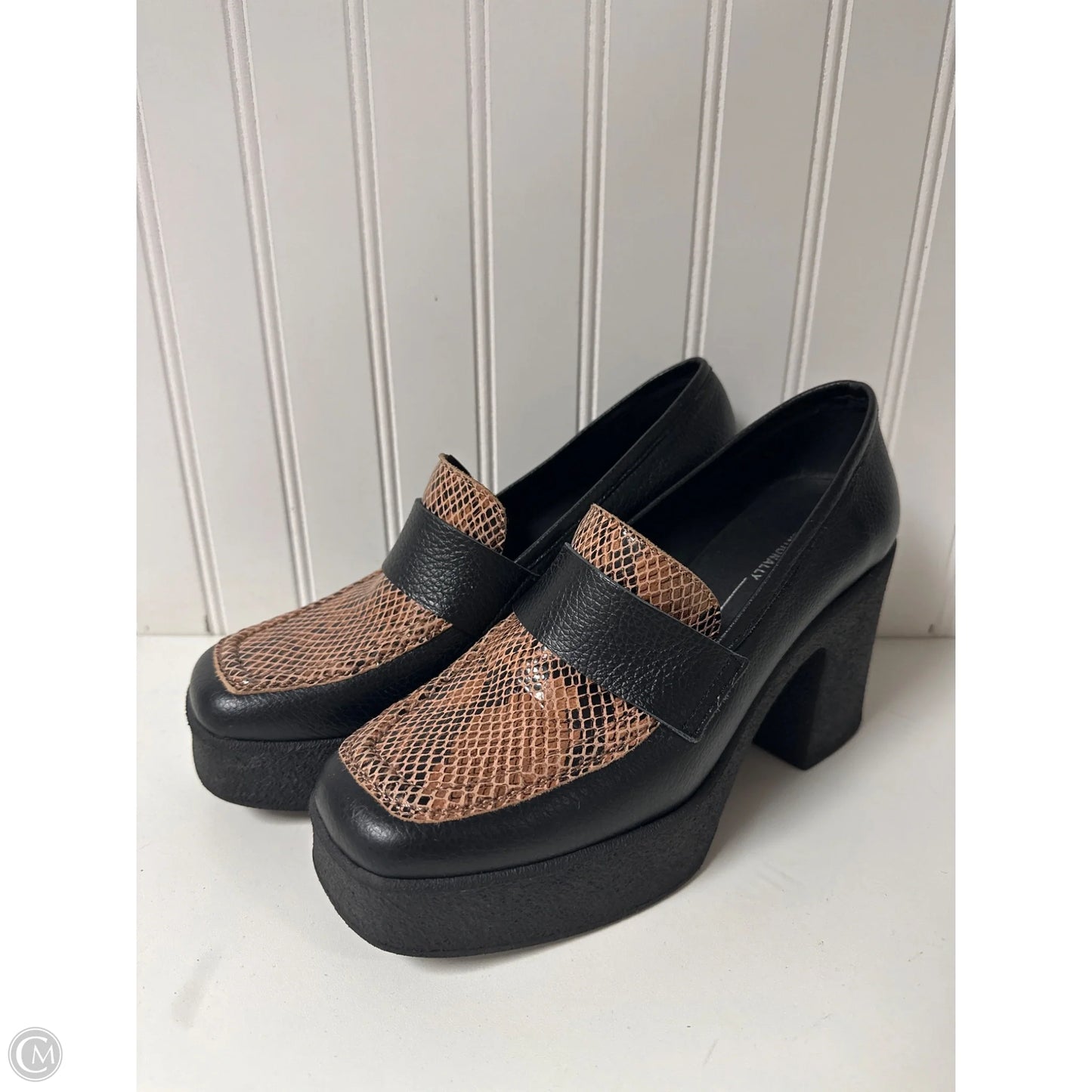 Shoes Heels Platform By Clothes Mentor In Black & Brown, Size: 8.5