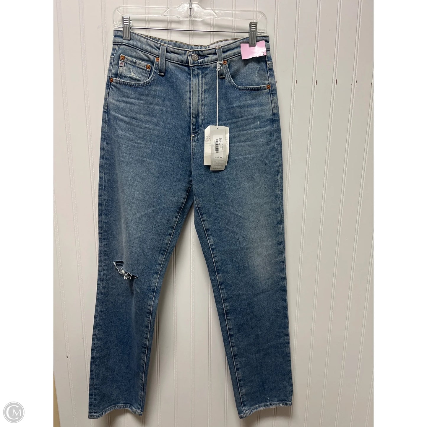 Jeans Straight By Adriano Goldschmied In Blue Denim, Size: 8