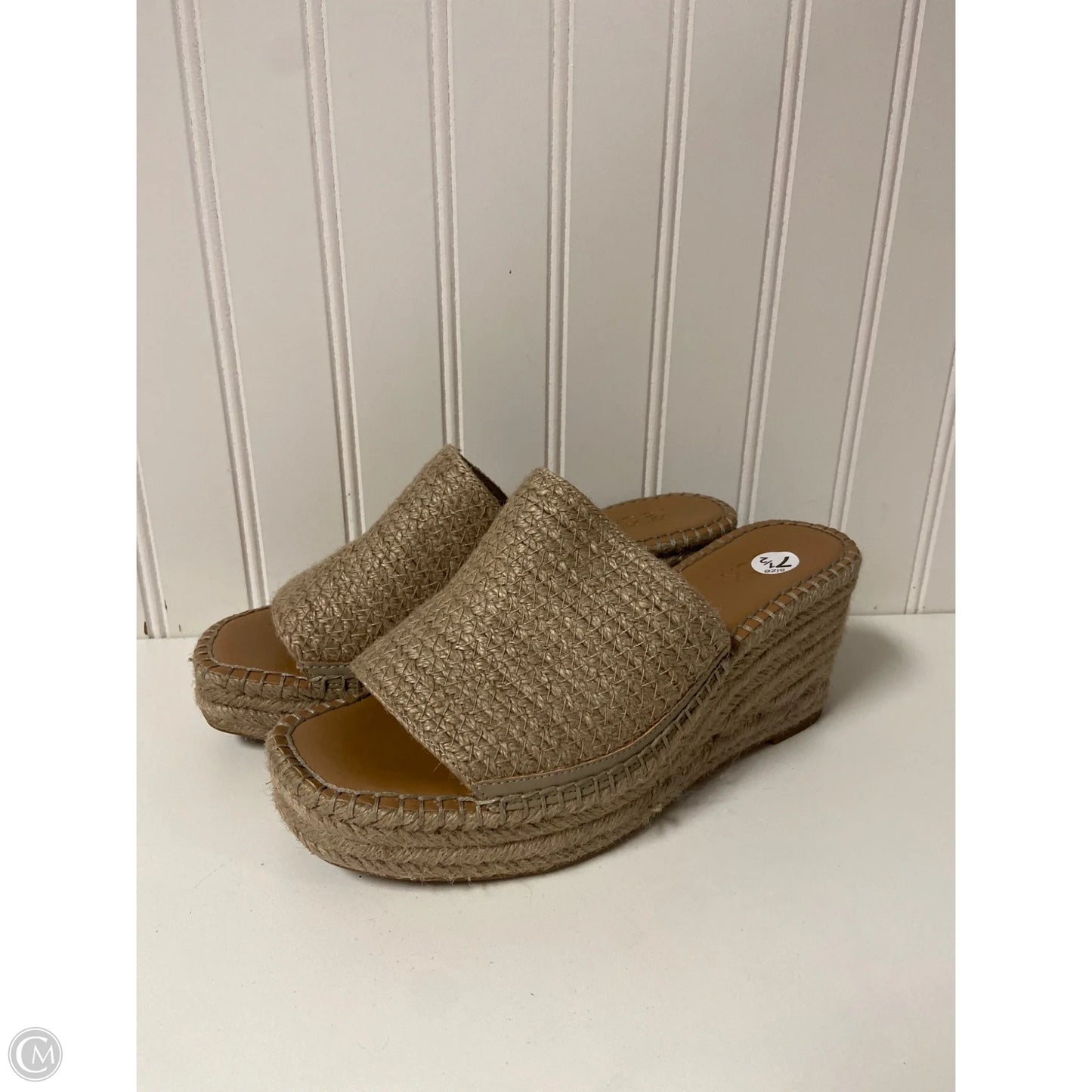 Sandals Heels Wedge By Nordstrom In Beige, Size: 7.5