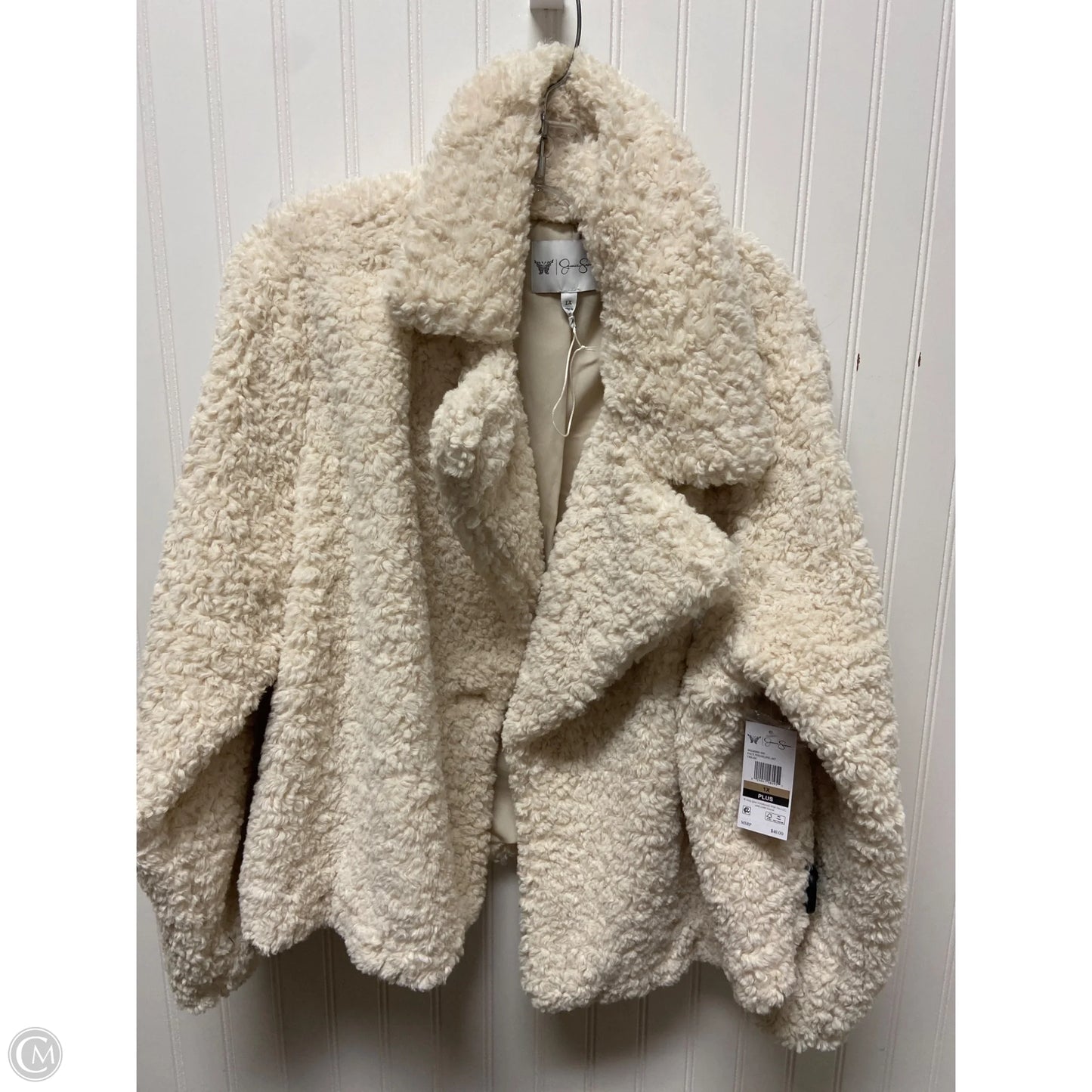 Jacket Faux Fur & Sherpa By Jessica Simpson In Beige, Size: Xl