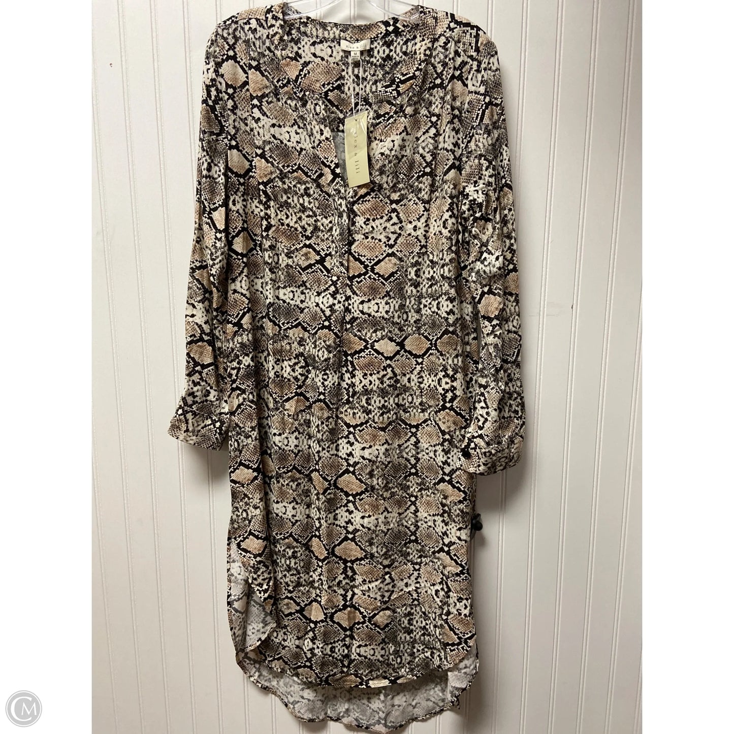 Dress Casual Midi By Cmc In Snakeskin Print, Size: M
