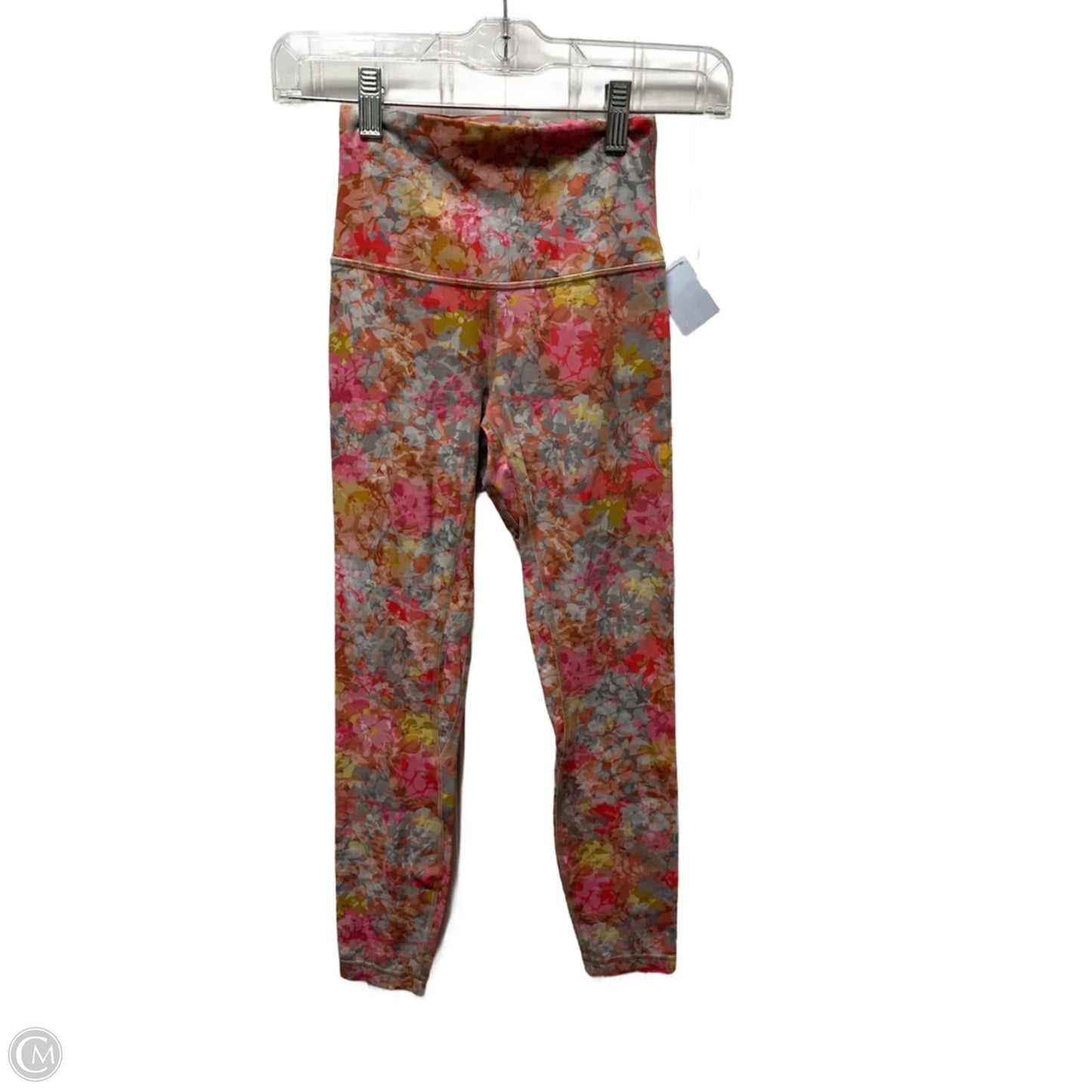 Athletic Leggings By Lululemon In Grey & Pink, Size: Xs