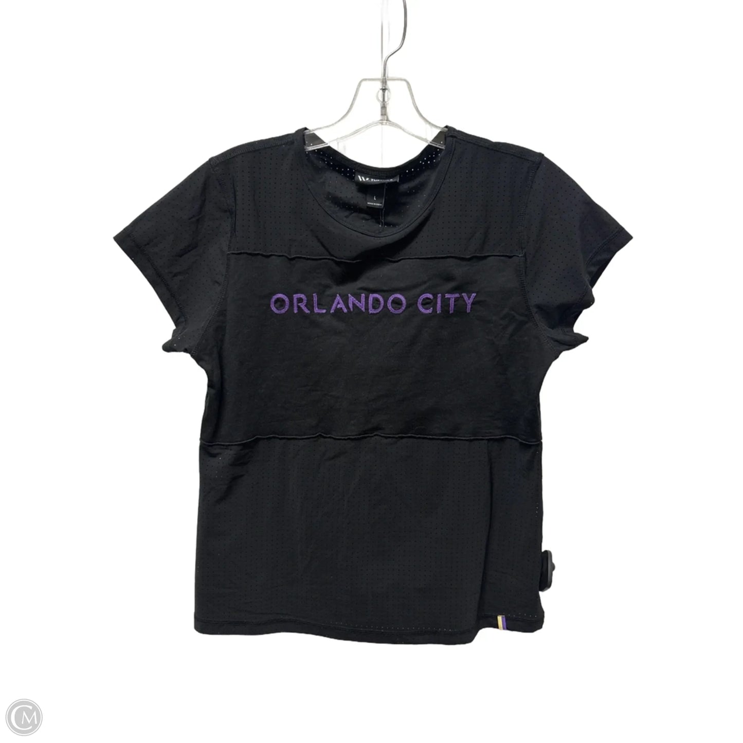 Athletic Top Short Sleeve By Clothes Mentor In Black, Size: L