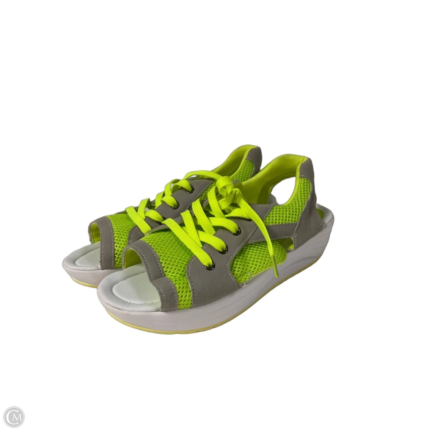 Sandals Heels Wedge By Clothes Mentor In Green, Size: 7.5