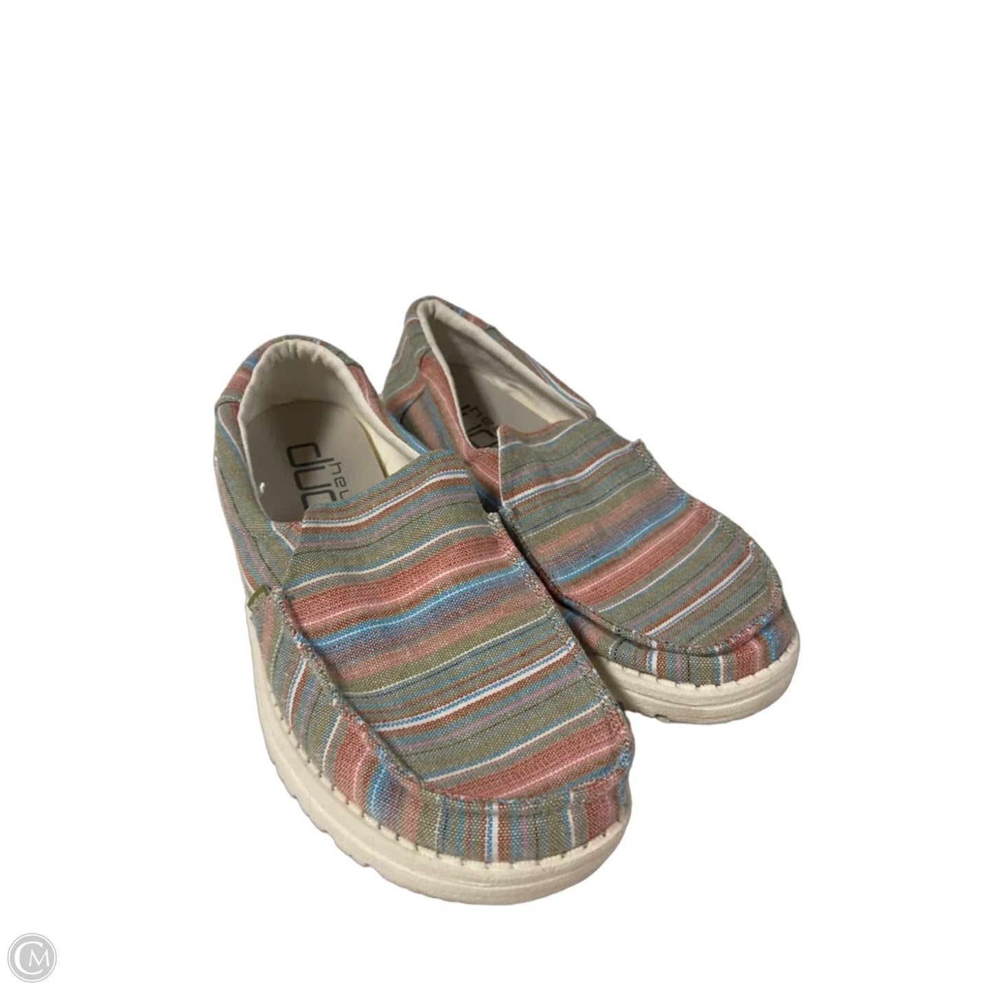 Shoes Flats By Hey Dude In Striped Pattern, Size: 10