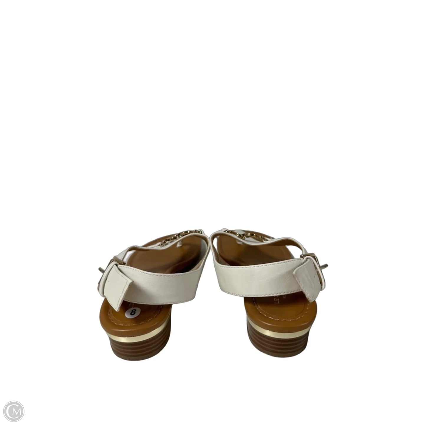 Sandals Heels Block By Liz Claiborne In White, Size: 8