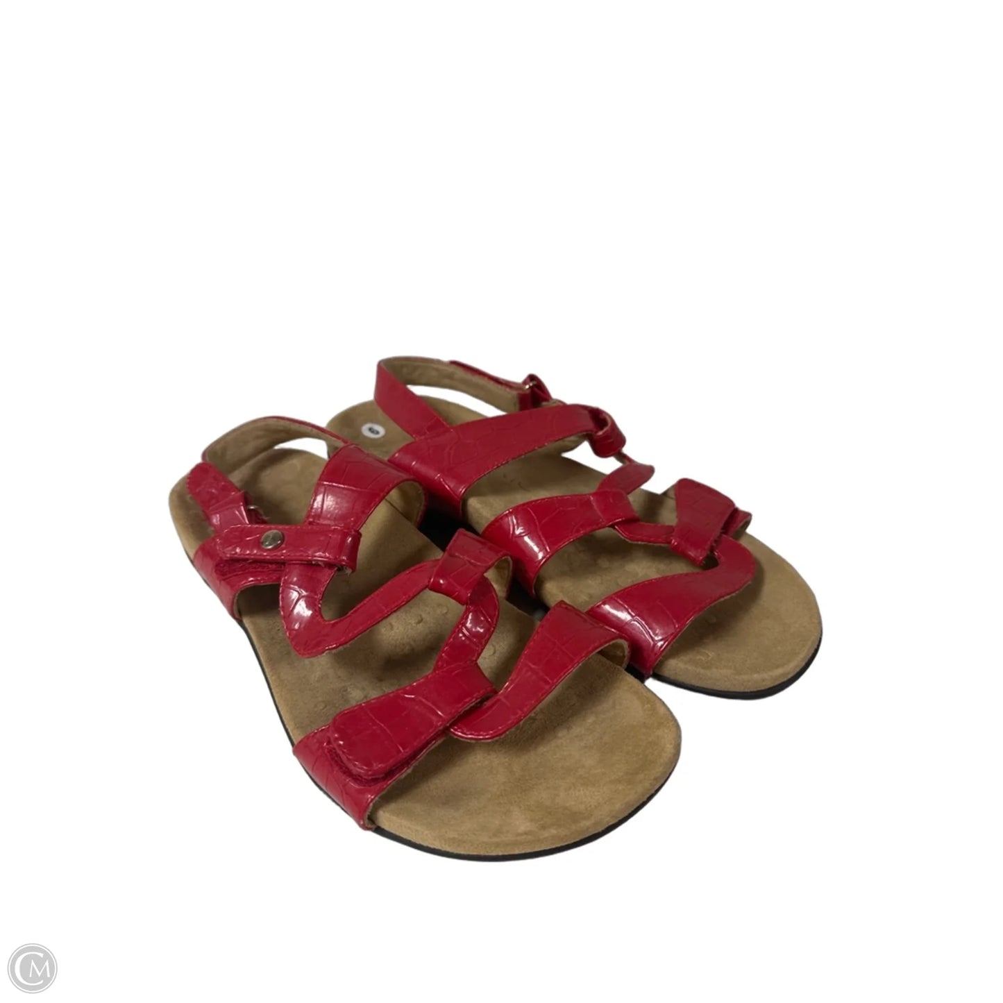 Sandals Flats By Vionic In Red, Size: 9