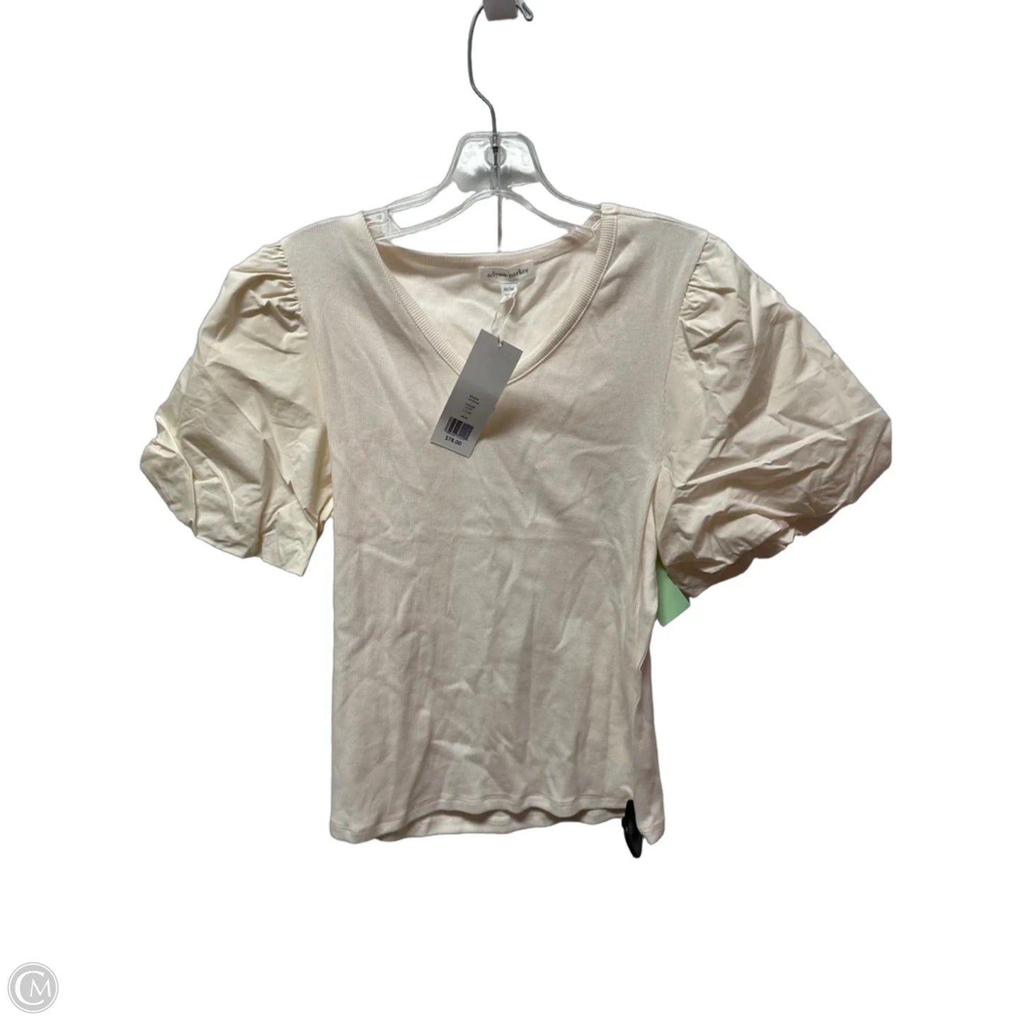 Top Short Sleeve Basic By Adyson Parker In Cream, Size: M