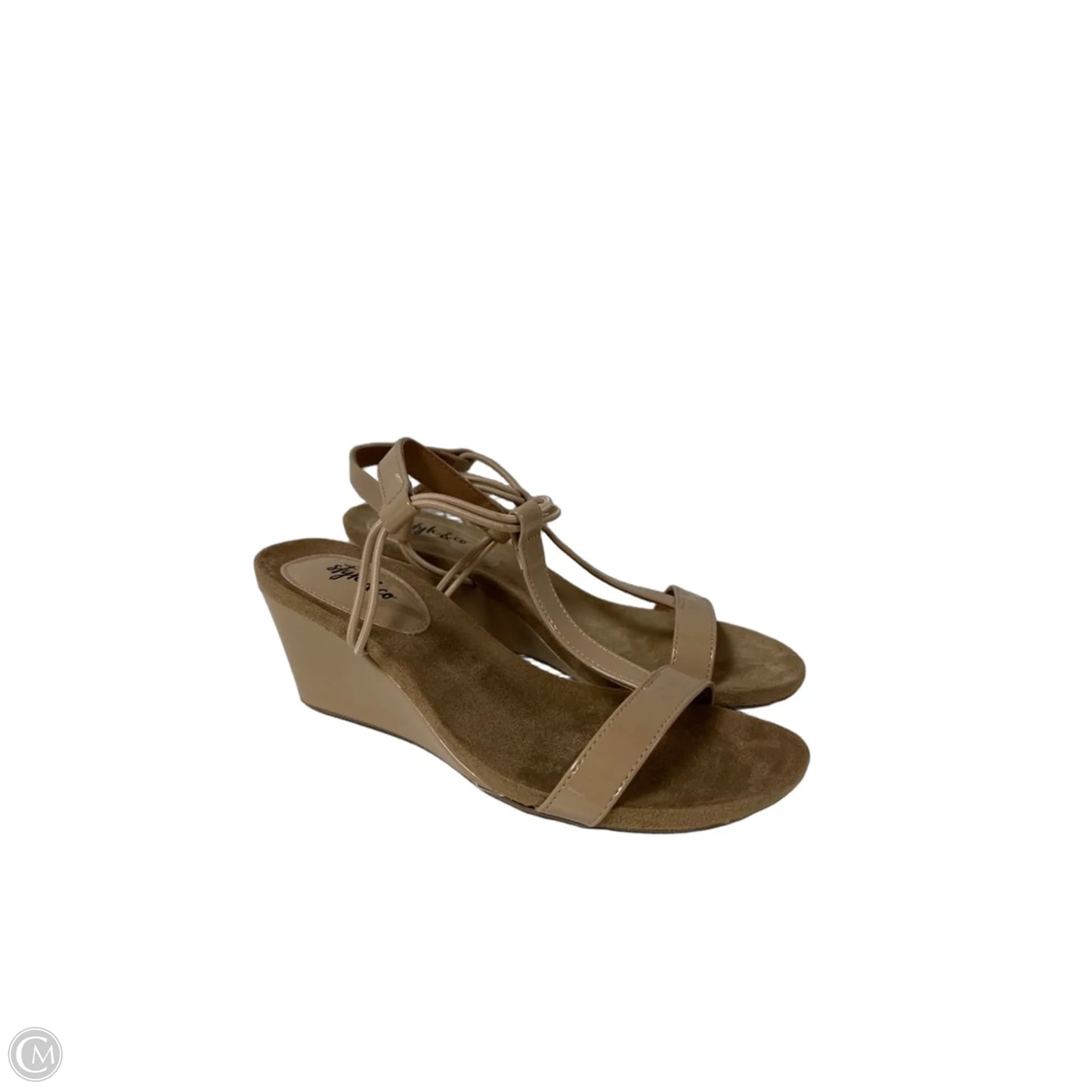 Sandals Heels Wedge By Style And Company In Beige, Size: 6