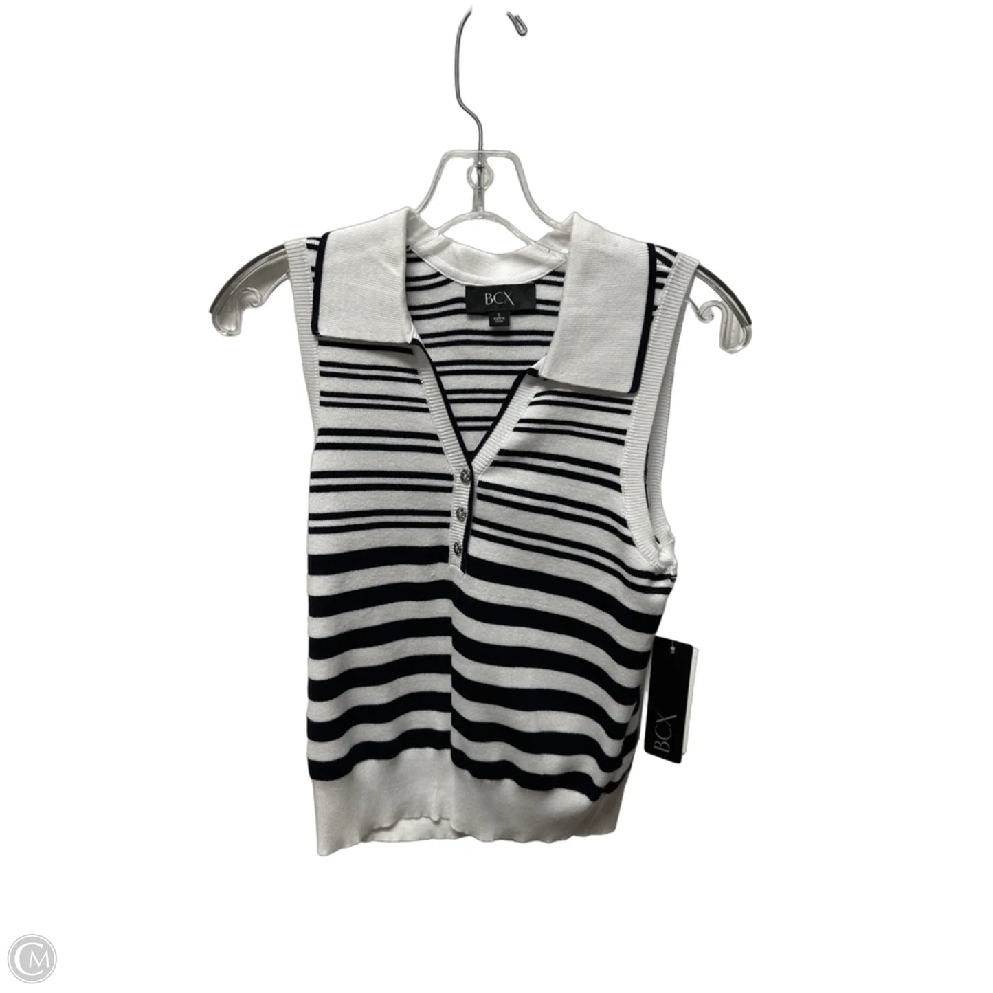 Top Sleeveless By Bcx In Striped Pattern, Size: S