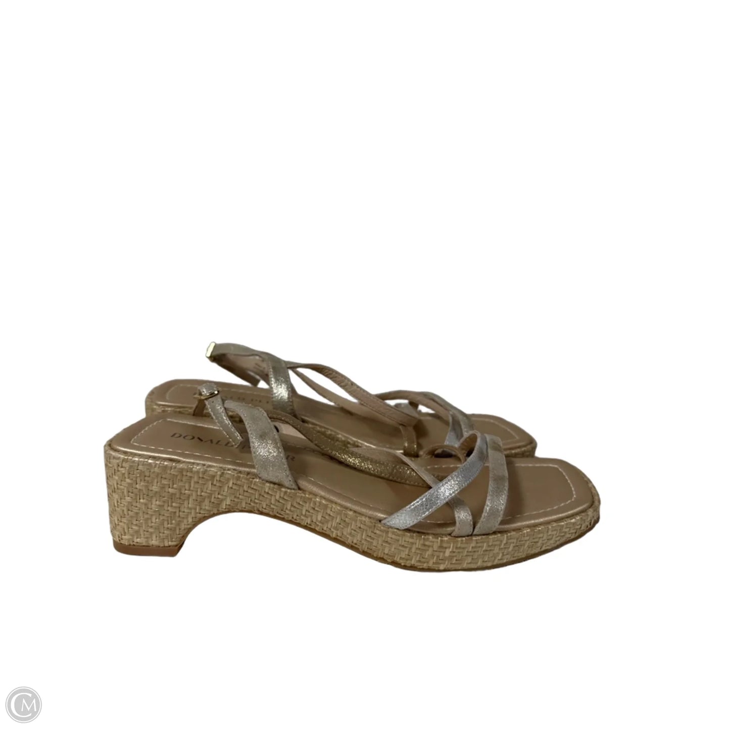 Sandals Heels Wedge By Donald Pliner In Gold & Silver, Size: 8.5