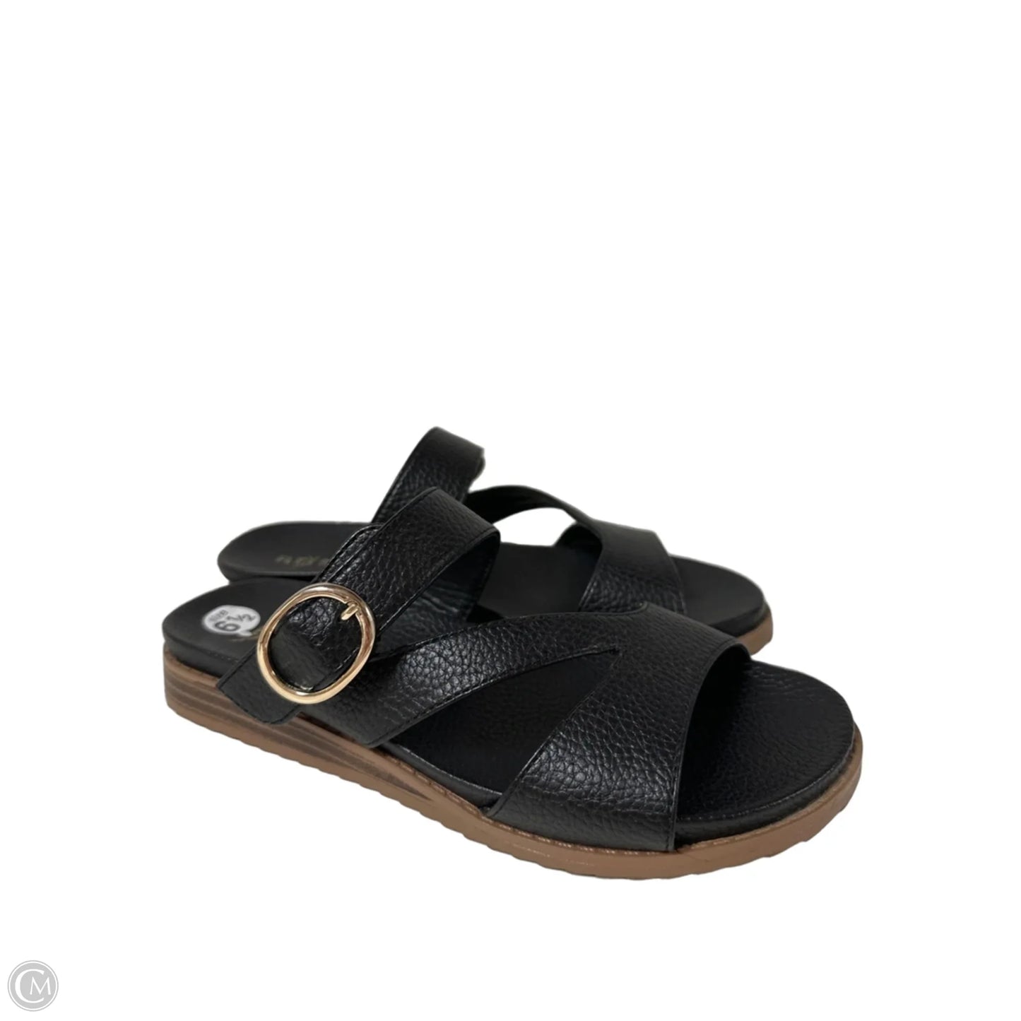 Sandals Flats By Clothes Mentor In Black, Size: 5.5