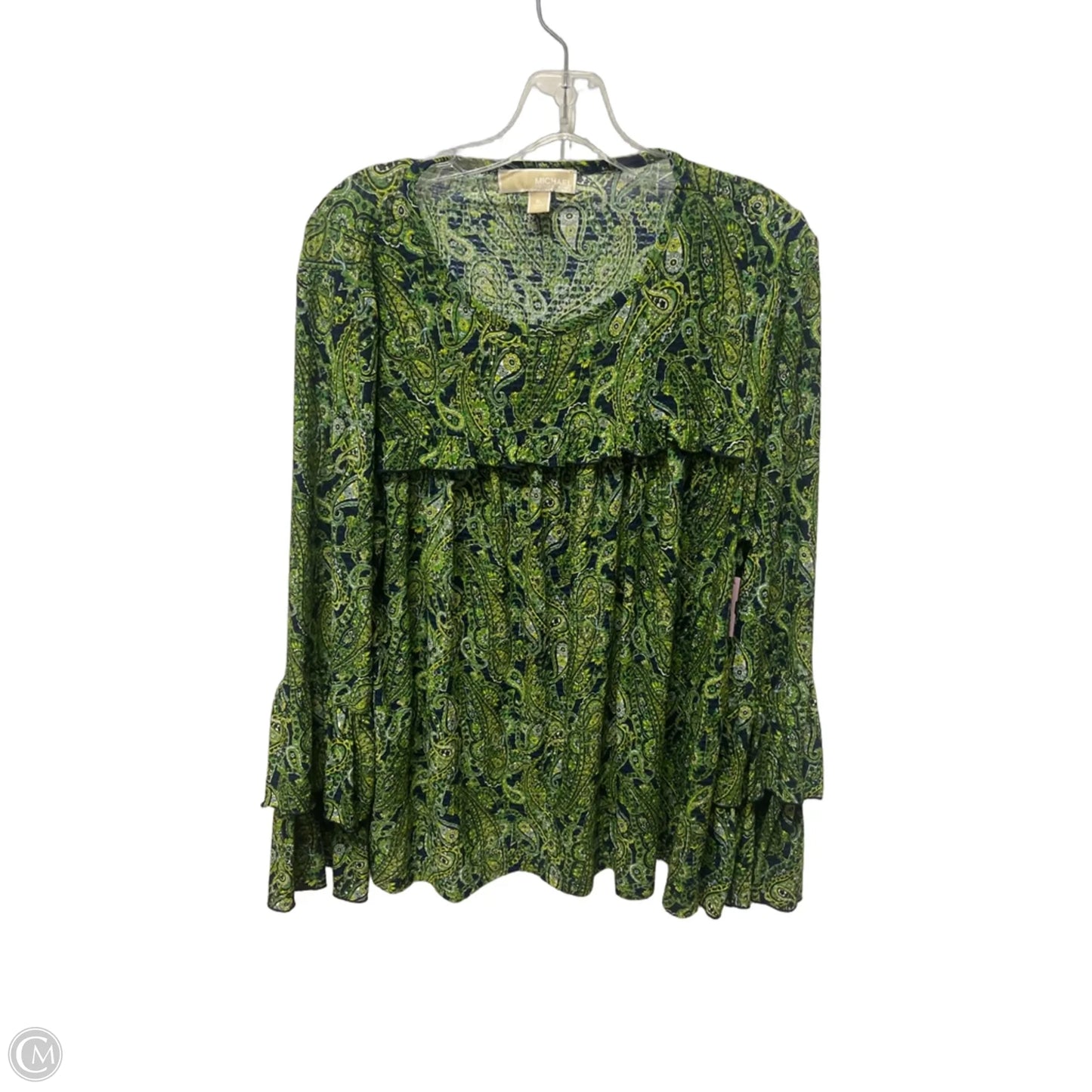 Top Long Sleeve By Michael By Michael Kors In Blue & Green, Size: Xl