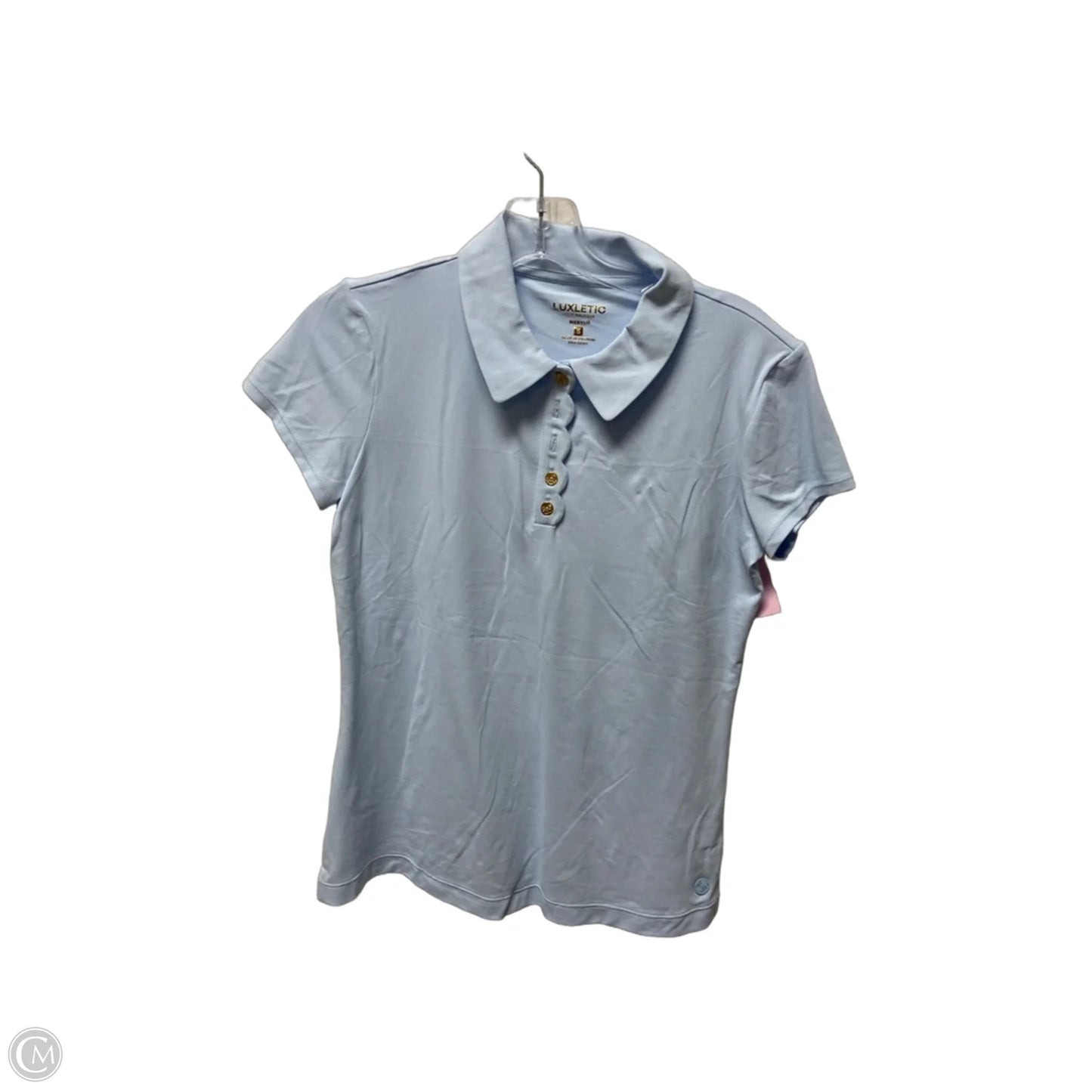 Top Short Sleeve Designer By Lilly Pulitzer In Blue, Size: S
