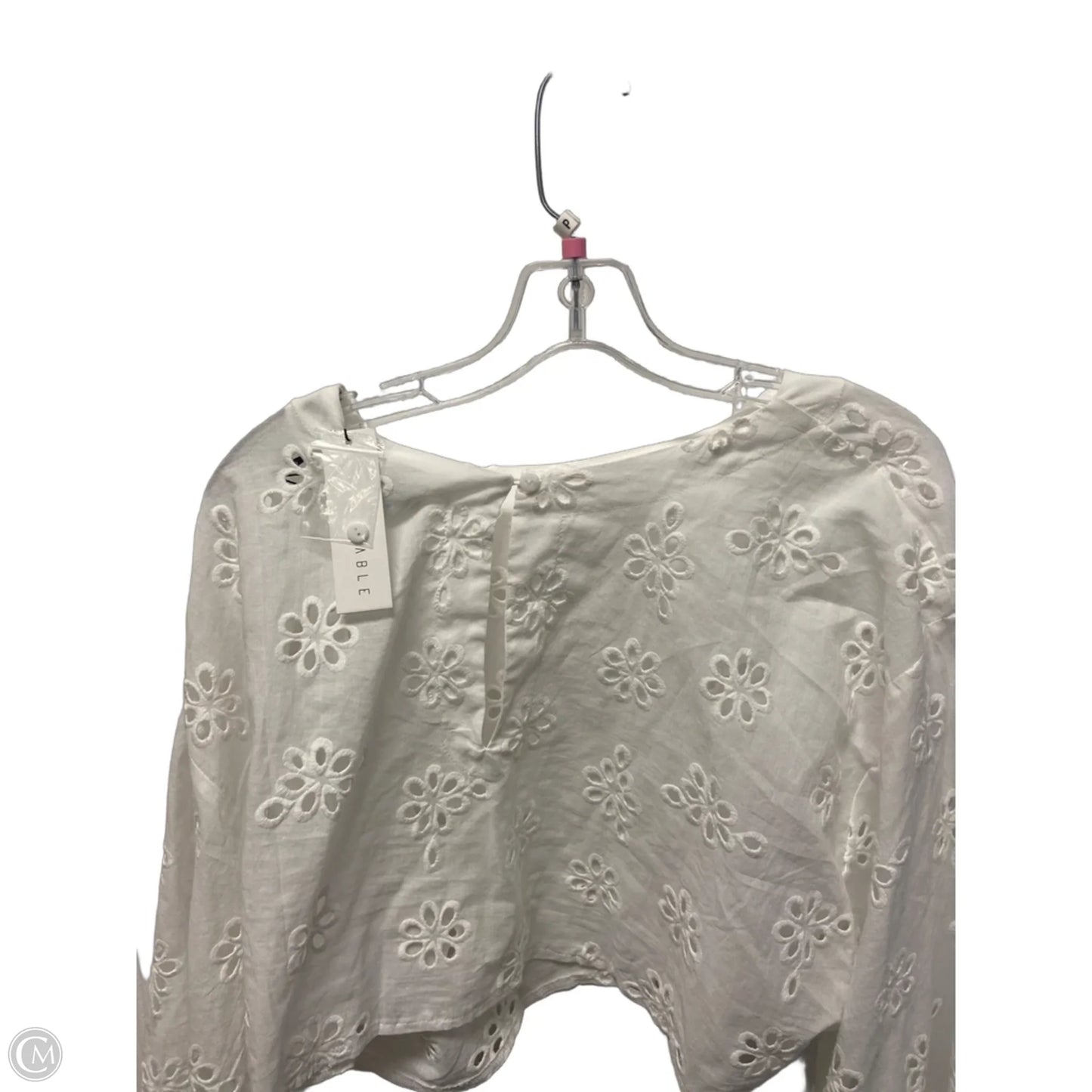 Top Long Sleeve By Mable In White, Size: L