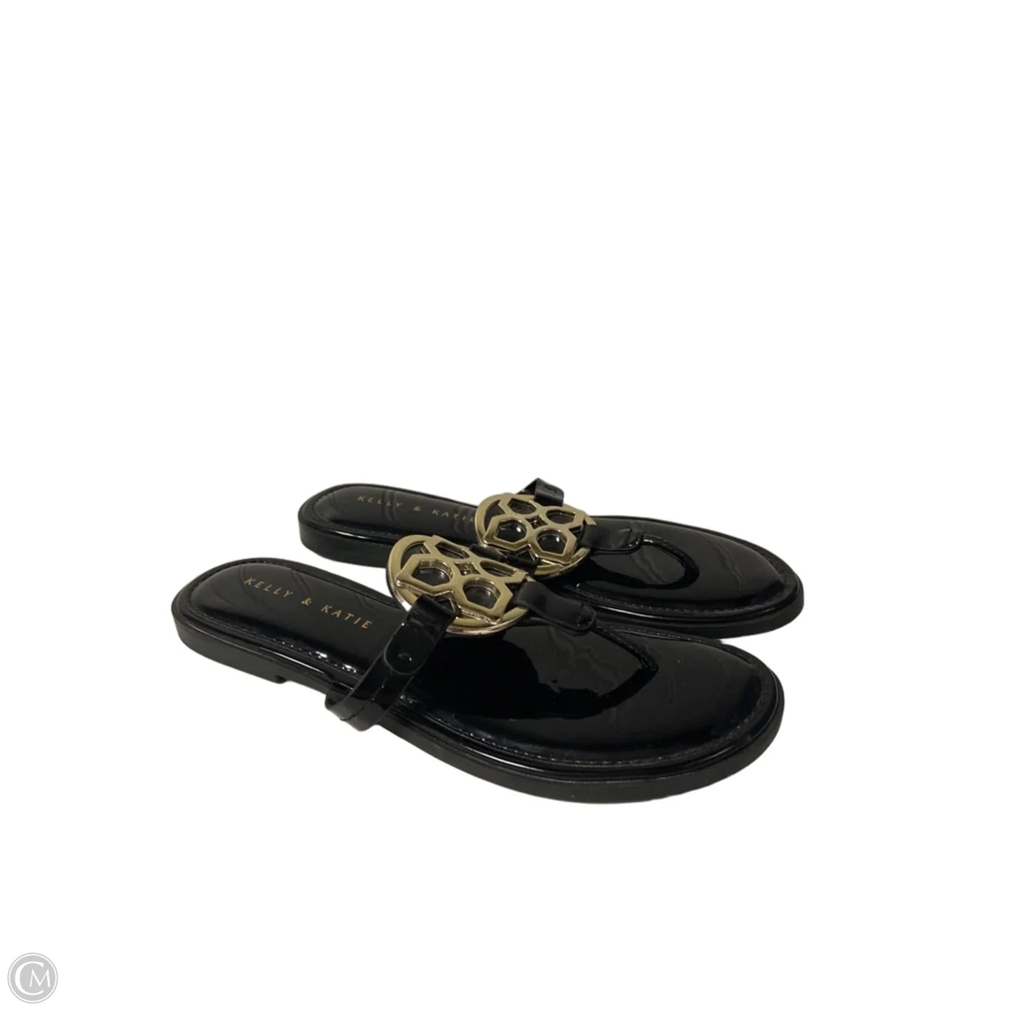 Sandals Flip Flops By Kelly And Katie In Black, Size: 8.5