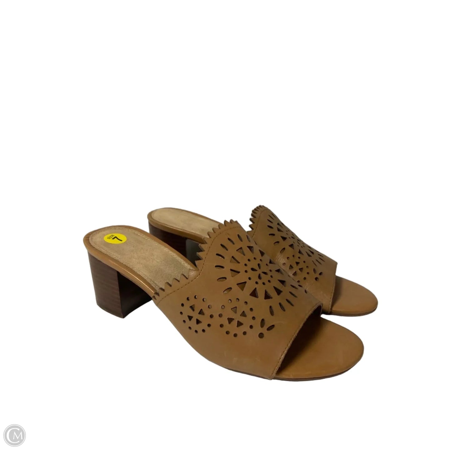 Sandals Heels Block By Aerosoles In Tan, Size: 7