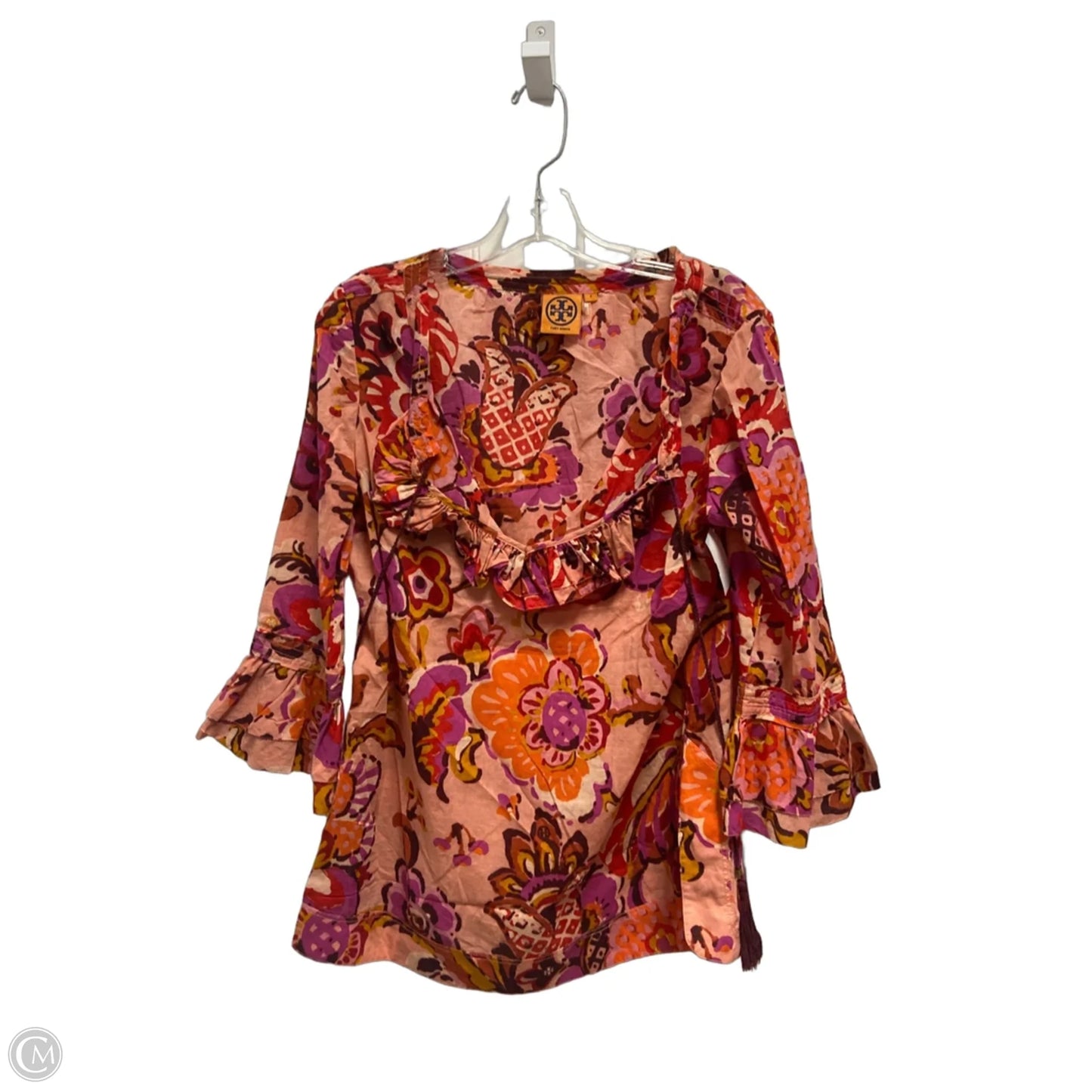 Top Long Sleeve Designer By Tory Burch In Pink, Size: M