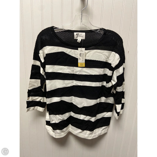 Top Long Sleeve By Andrea Jovine In Black & White, Size: M