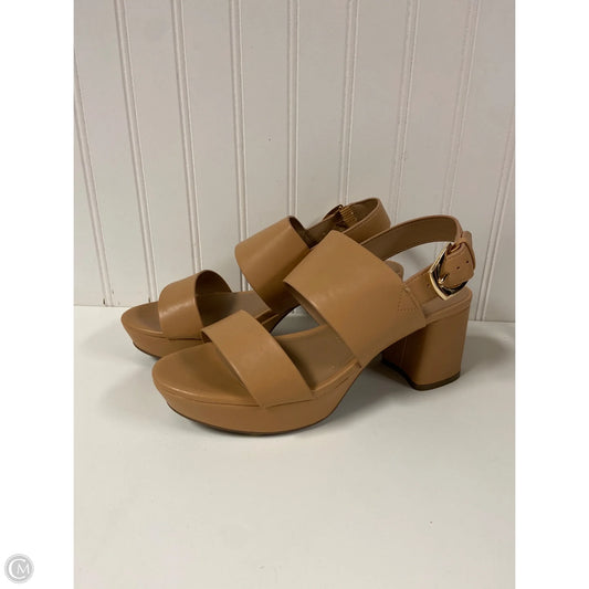 Sandals Heels Platform By Aerosoles In Tan, Size: 8.5