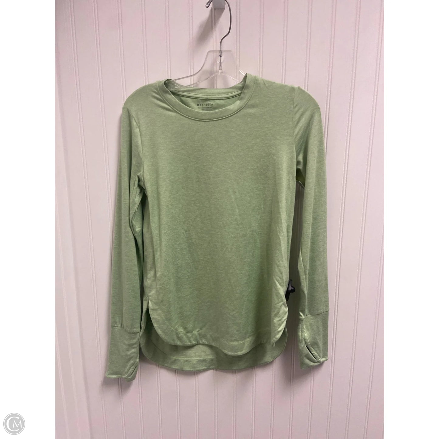 Athletic Top Long Sleeve Crewneck By Athleta In Green, Size: Xs