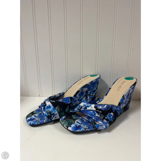 Shoes Heels Wedge By Nine West In Black & Blue, Size: 8