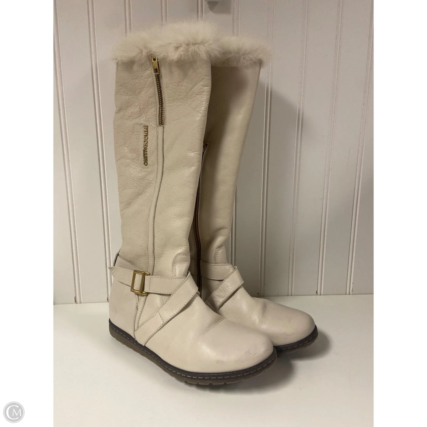Boots Knee Flats By Cmc In Cream, Size: 5
