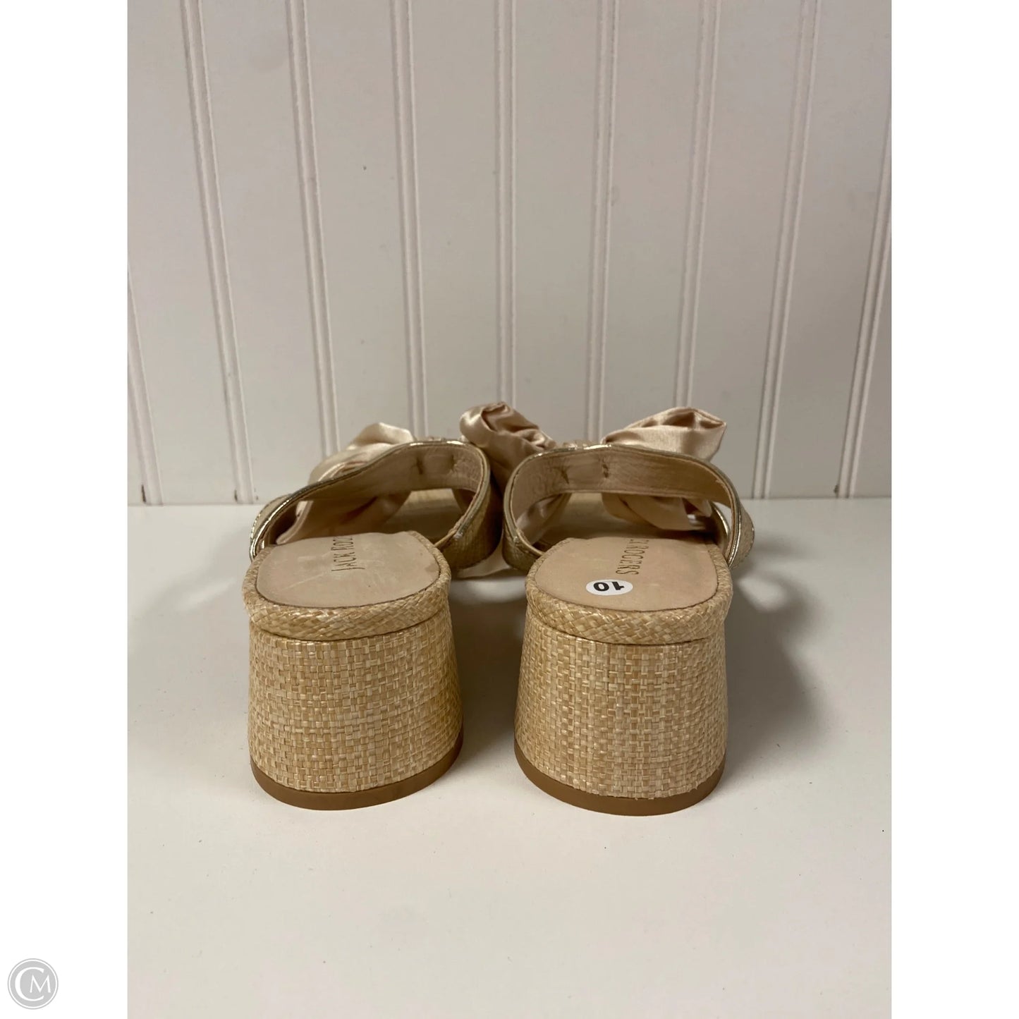 Sandals Heels Block By Jack Rogers In Beige, Size: 10