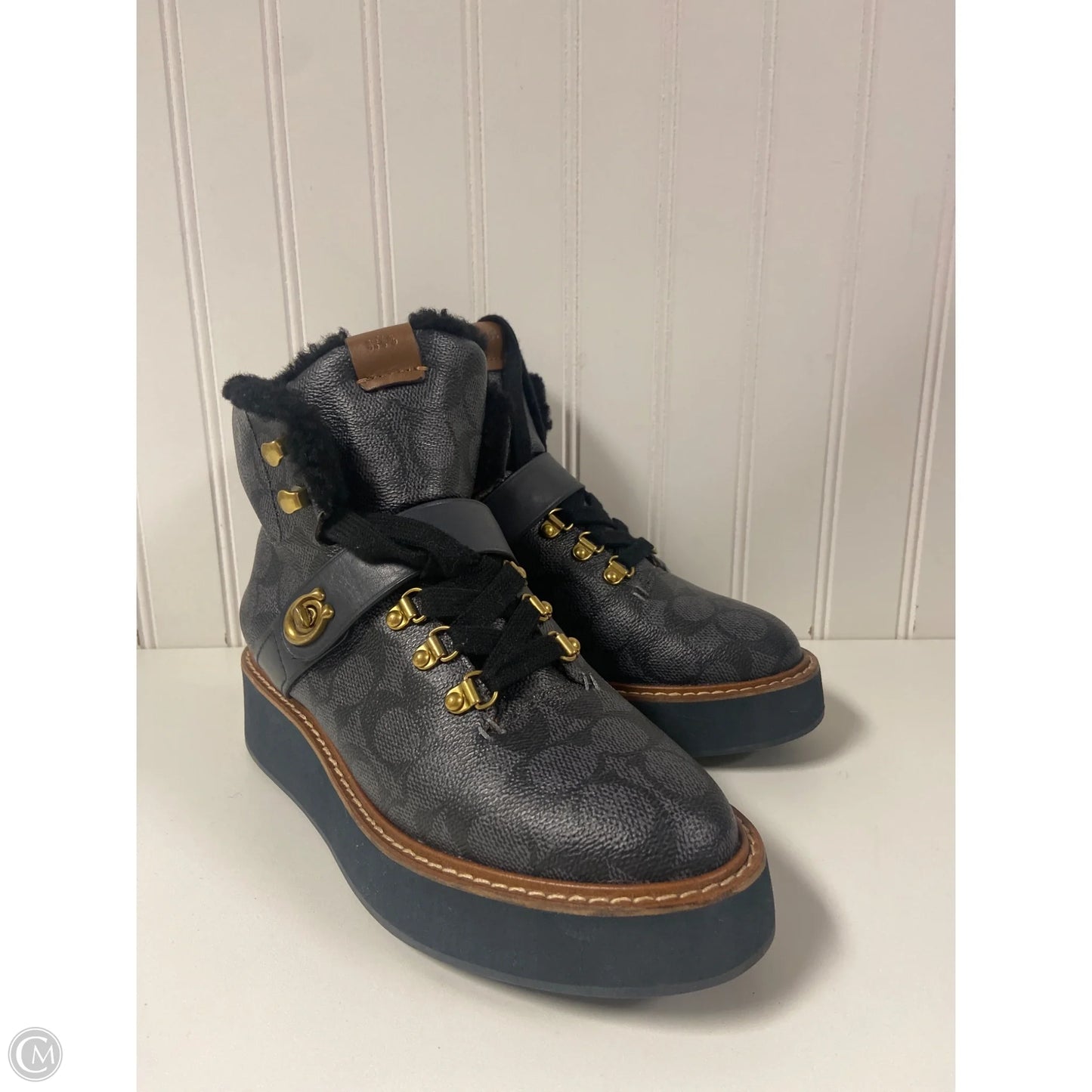 Boots Designer By Coach In Navy, Size: 7.5
