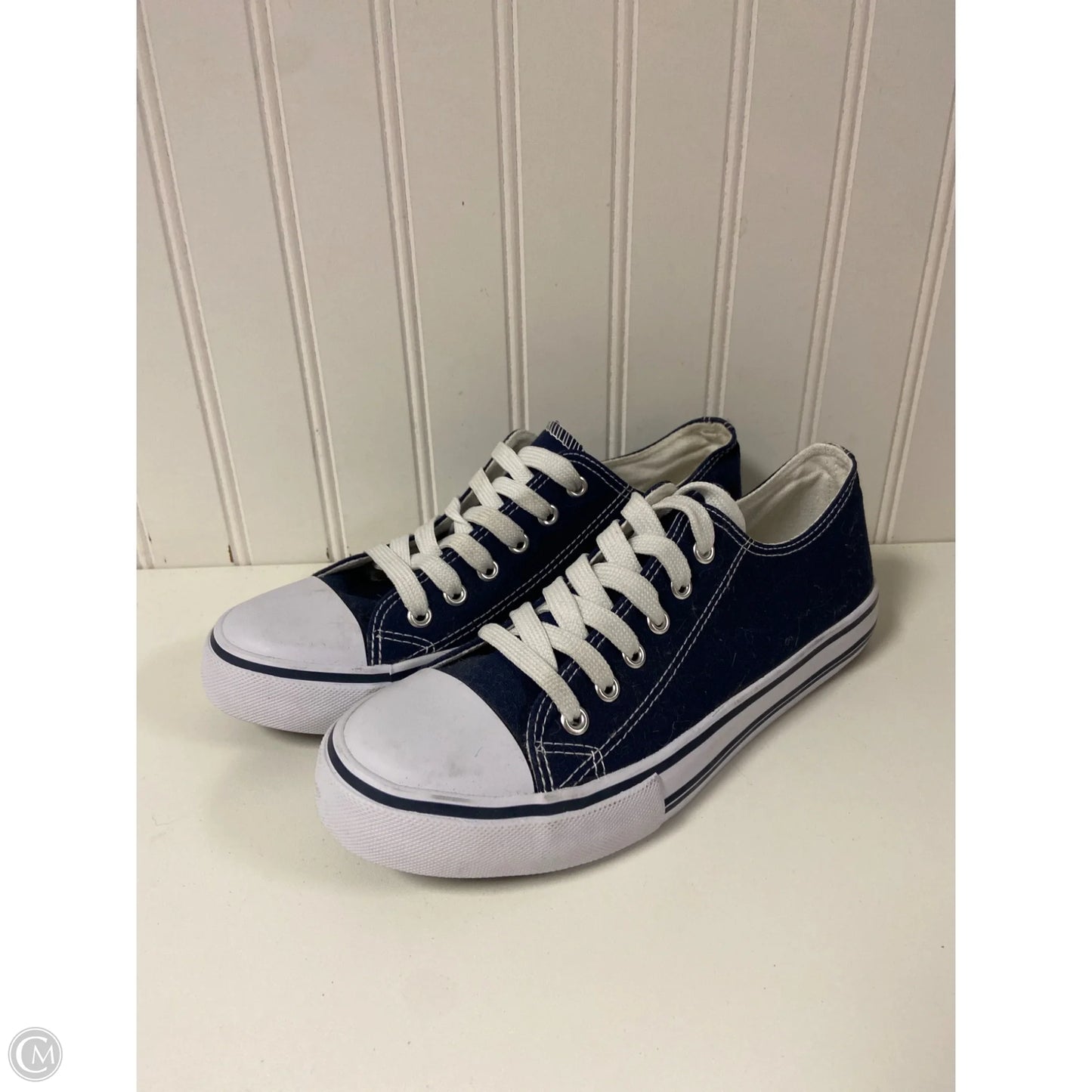 Shoes Sneakers By Pierre Dumas In Blue & White, Size: 8
