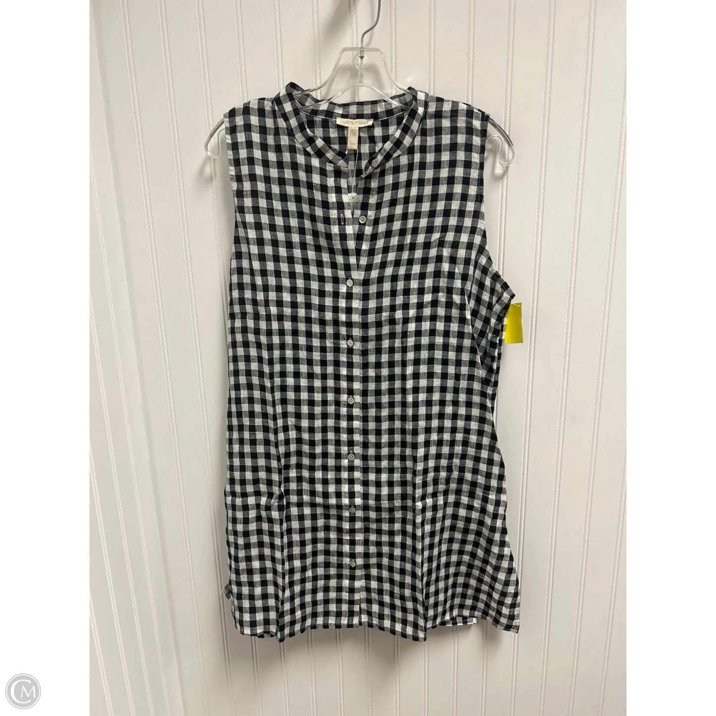 Top Sleeveless By Eileen Fisher In Plaid Pattern, Size: M